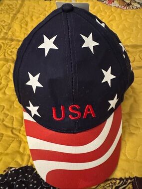 USA Stars & Stripes Patriotic Baseball Cap - Navy/Red/White